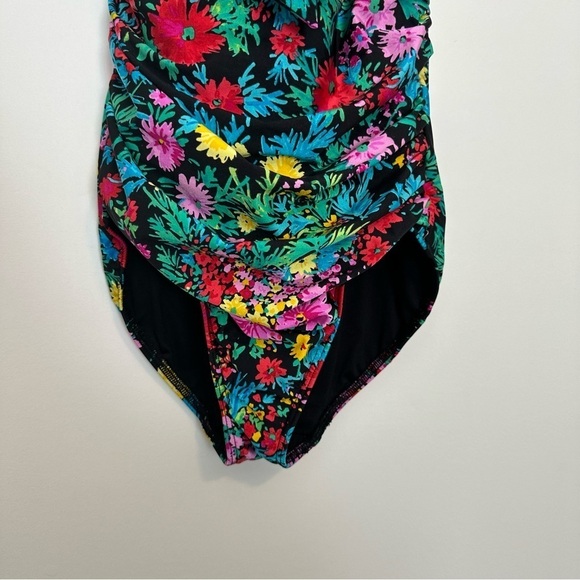 Seafolly black floral print one piece tie around the neck swimsuit - Picture 11 of 13